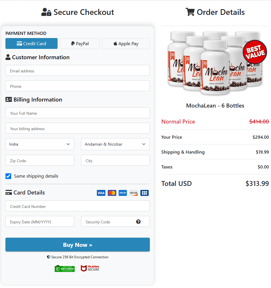 Mochalean Order Page